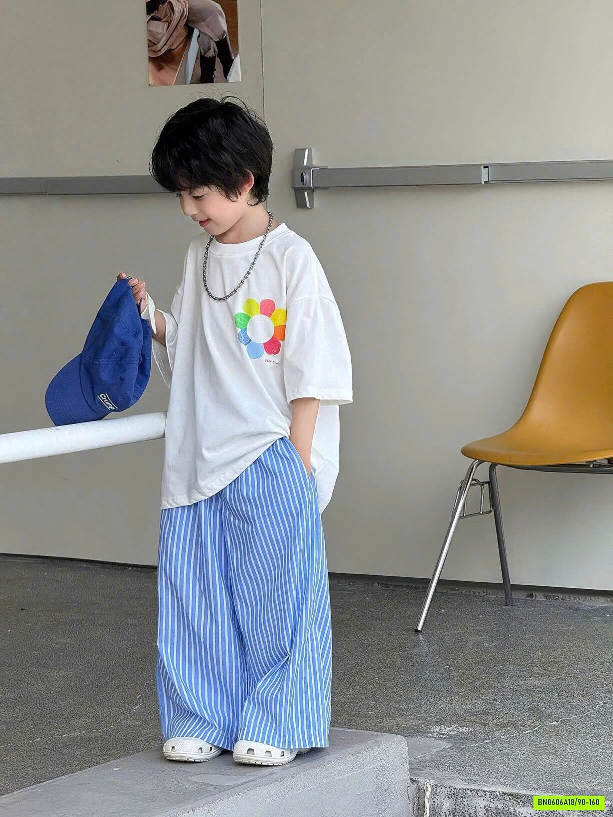 ÁO HOA MIX QUẦN XANH SỌC FANSHU