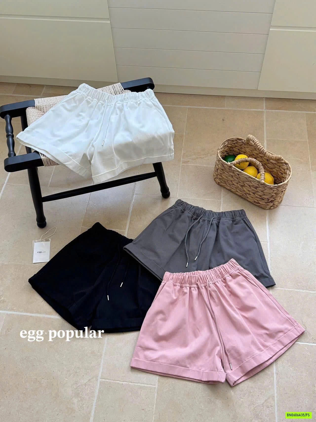 SHORT THÔ CẠP CHUN EGG