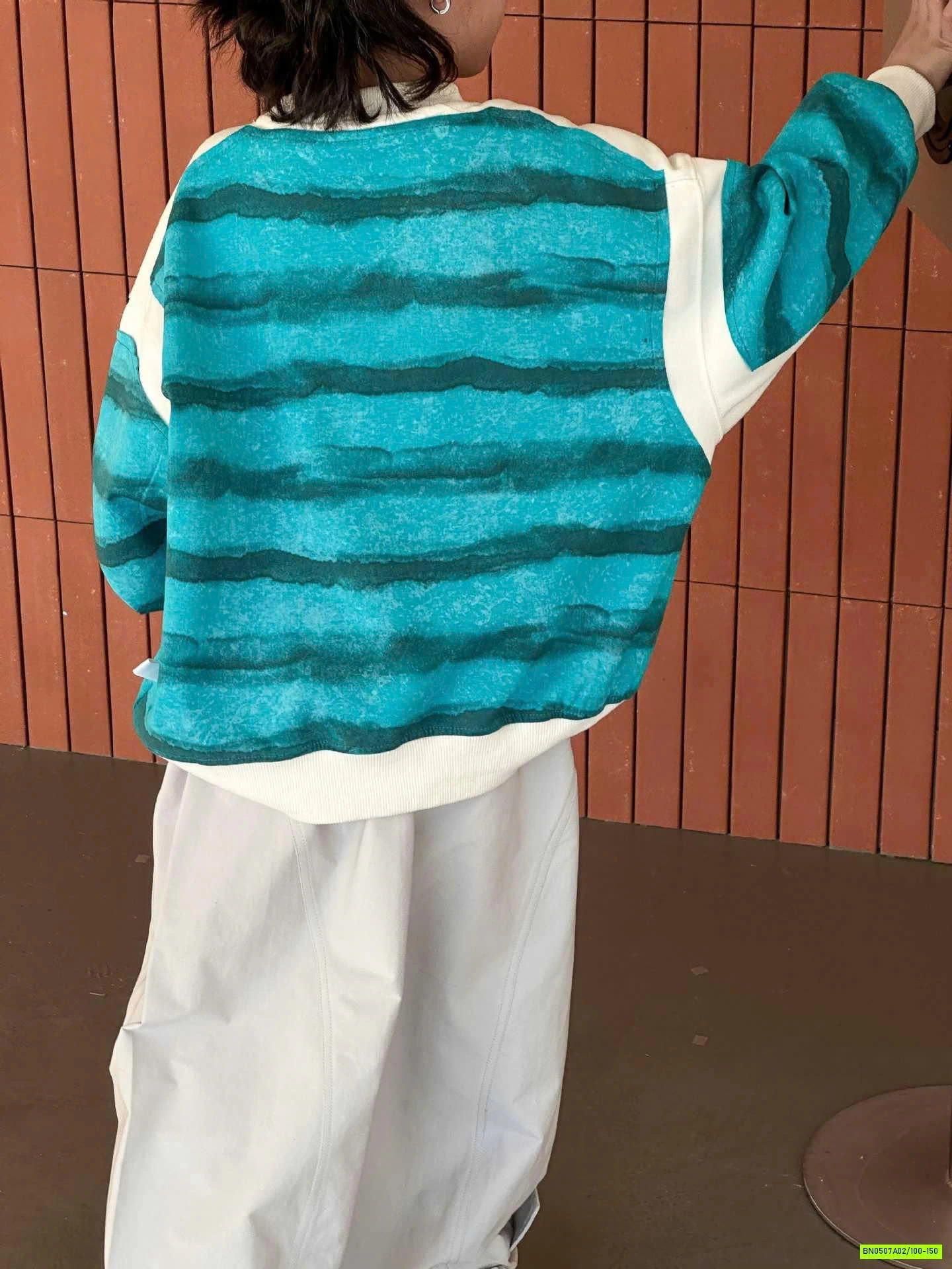 ÁO NỈ KẺ XANH PHỐI MÀU