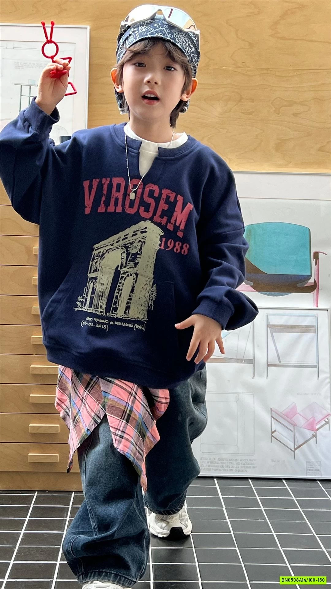 ÁO NỈ GIẢ 2 LỚP CỔ V