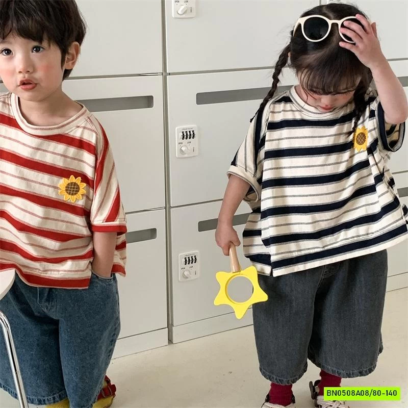 AO THUN KẺ LOGO HOA HƯỚNG DƯƠNG