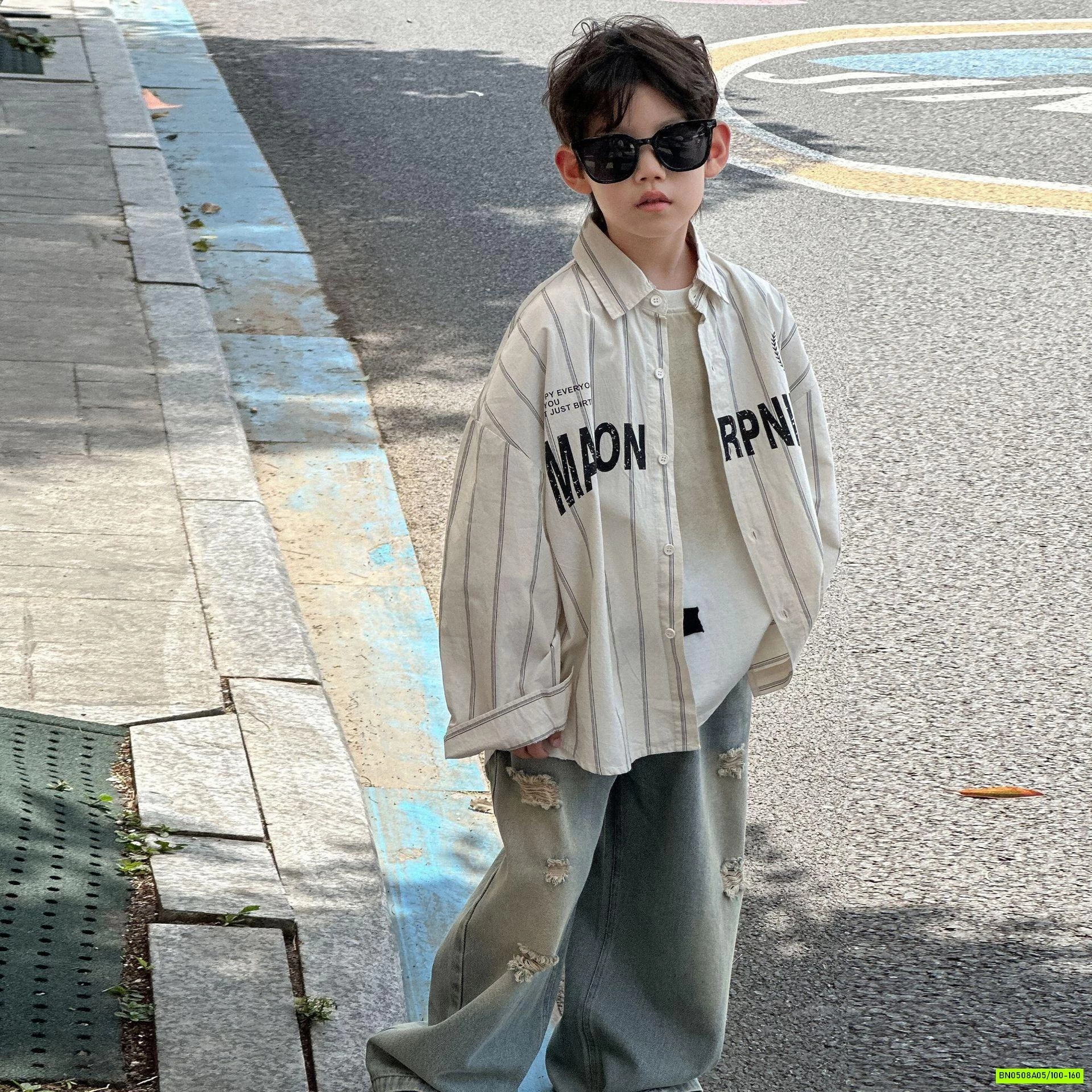 KHOÁC SƠ MI SỌC MIX JEANS SUÔNG