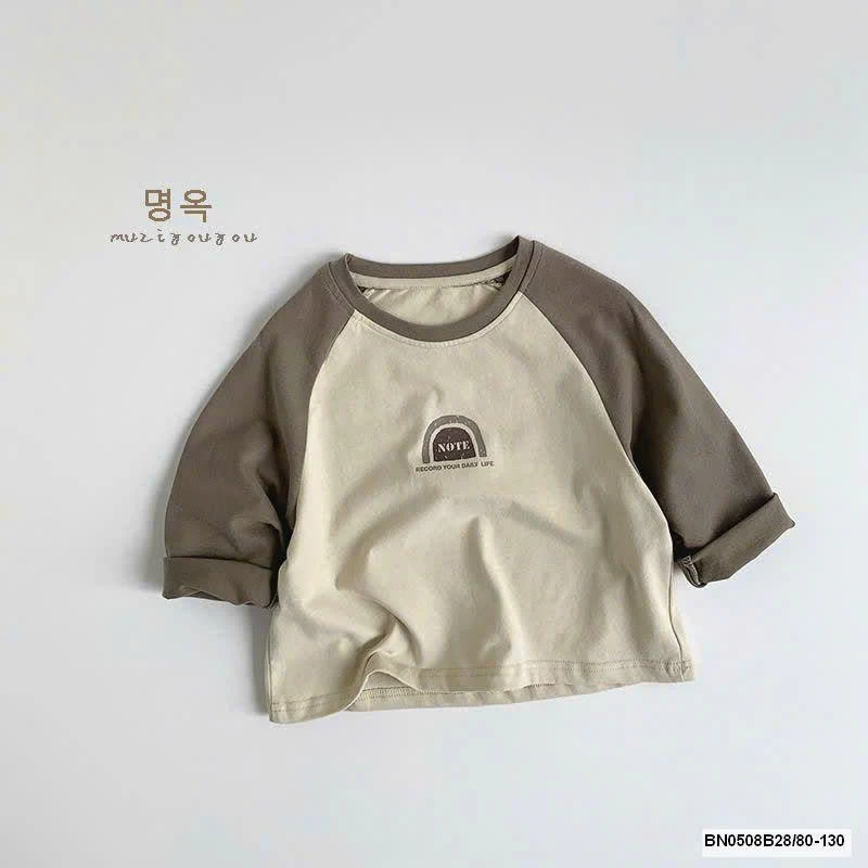 aO THUN PHỐI MÀU TAY HÀN QUỐC