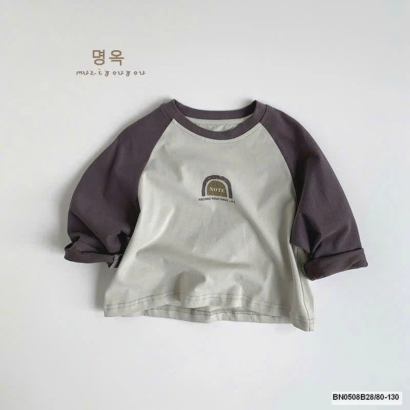 aO THUN PHỐI MÀU TAY HÀN QUỐC