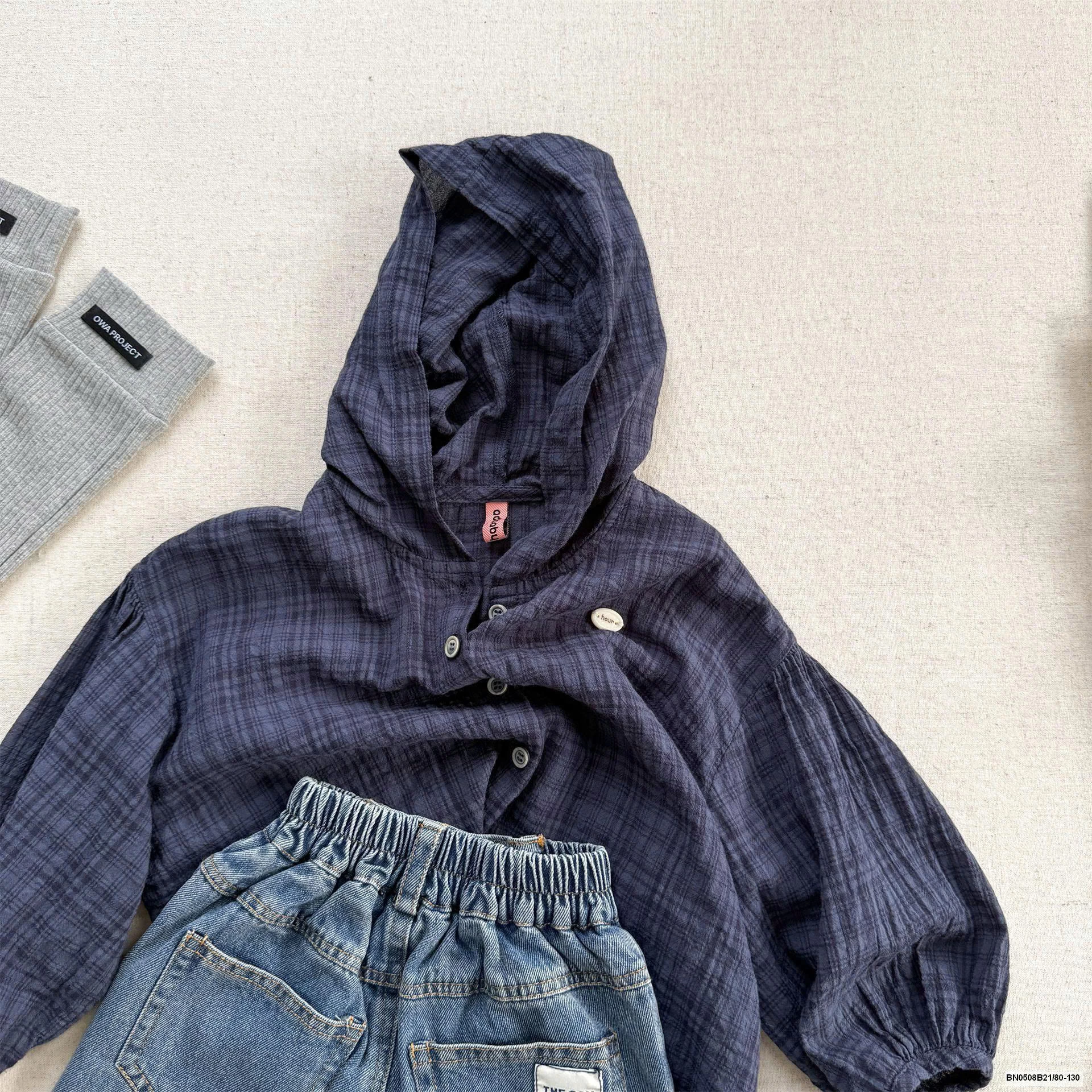 SƠ MI XÔ ĐŨI THỜI TRANG LIỀN MŨ AD.BABY