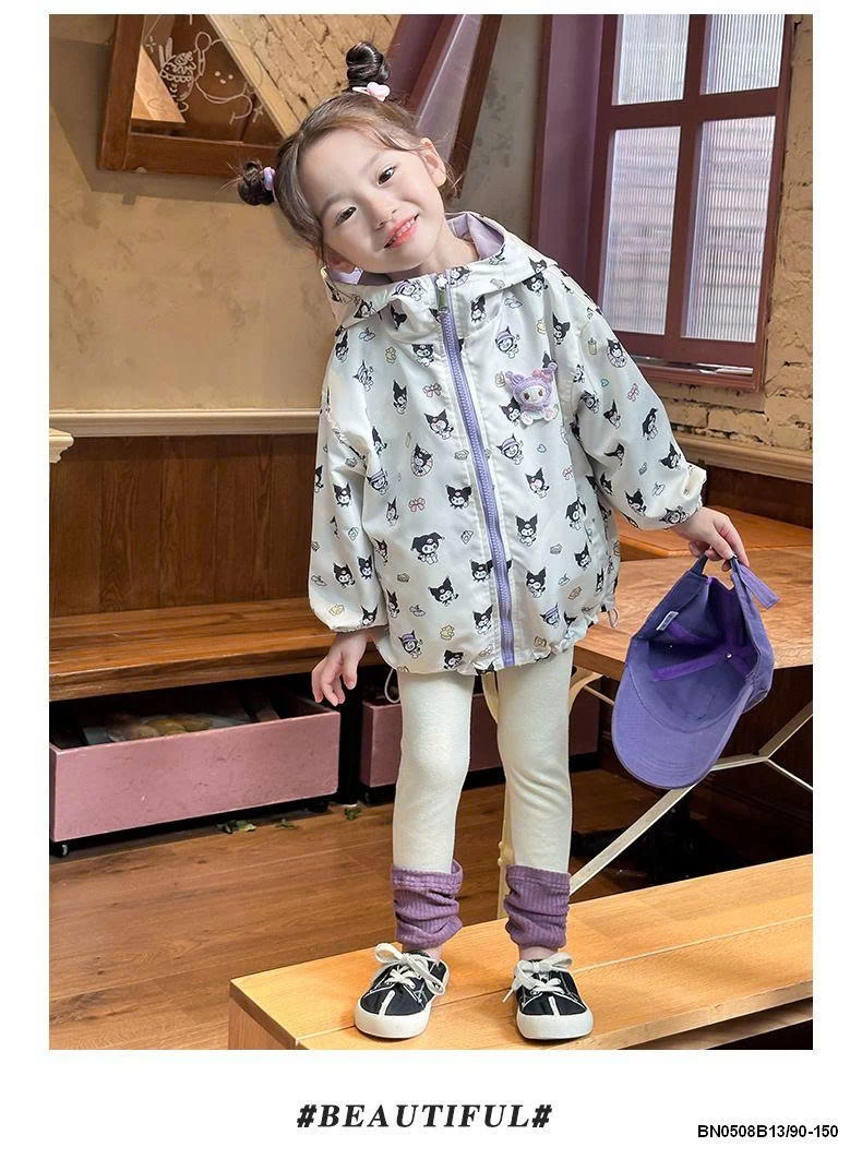 ÁO KHOÁC KUROMI TÍM 2 MẶT