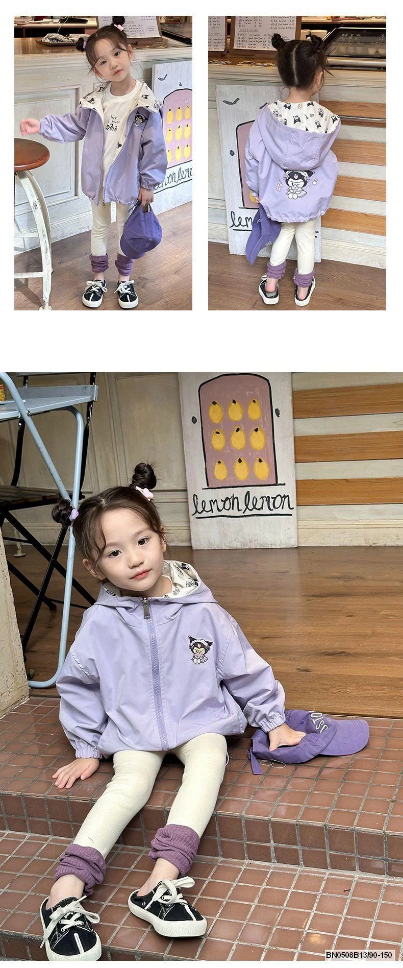 ÁO KHOÁC KUROMI TÍM 2 MẶT