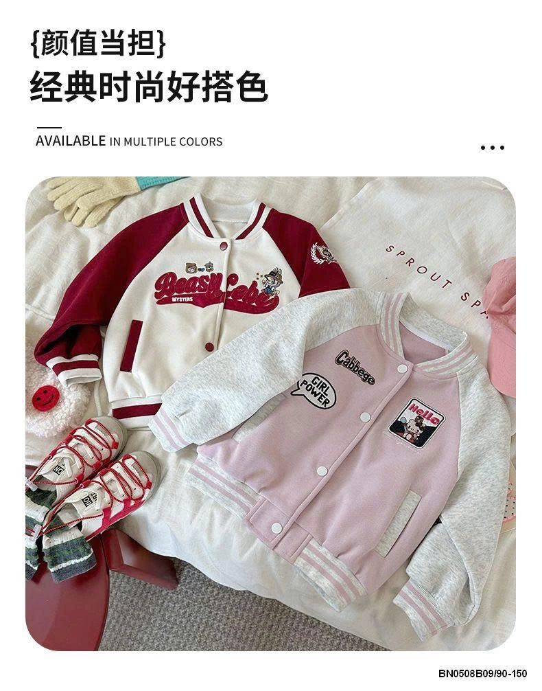 ÁO KHOÁC NỈ BÓNG CHÀY BÉ GÁI