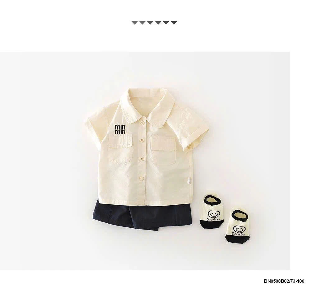 ÁO SƠ MI CỘC TAY CHO BÉ TRAI