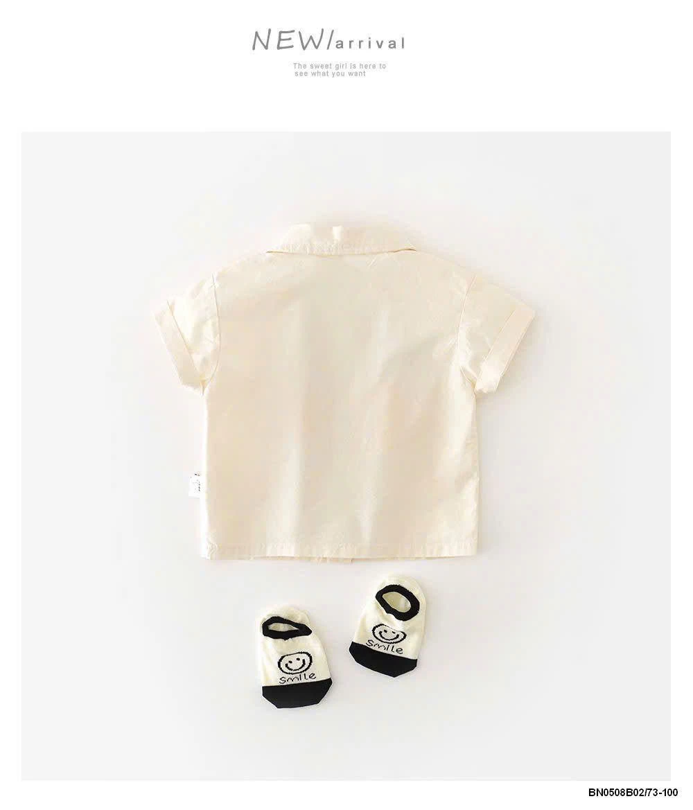 ÁO SƠ MI CỘC TAY CHO BÉ TRAI