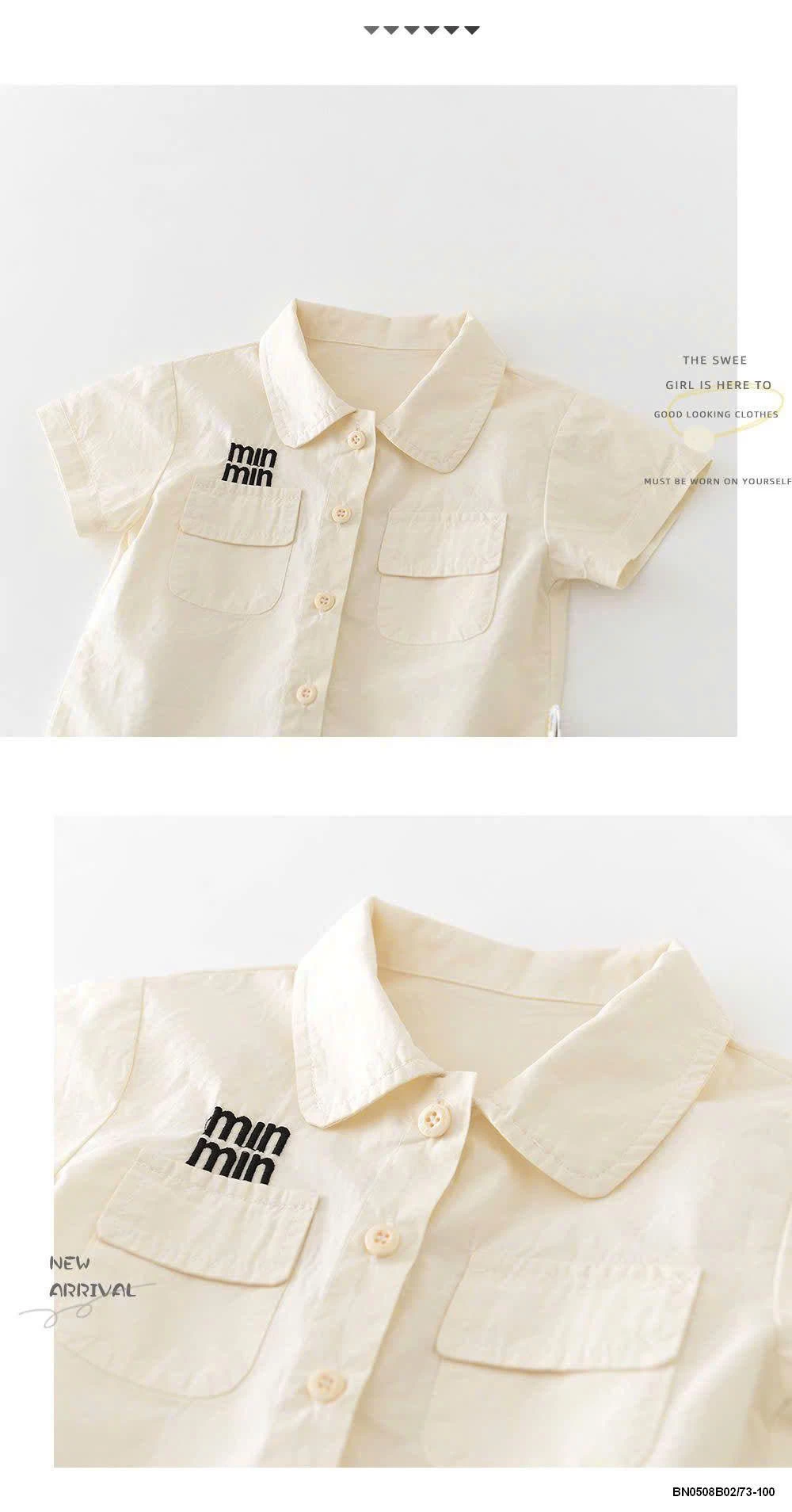 ÁO SƠ MI CỘC TAY CHO BÉ TRAI