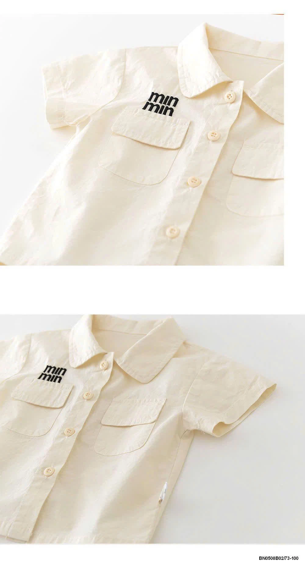 ÁO SƠ MI CỘC TAY CHO BÉ TRAI