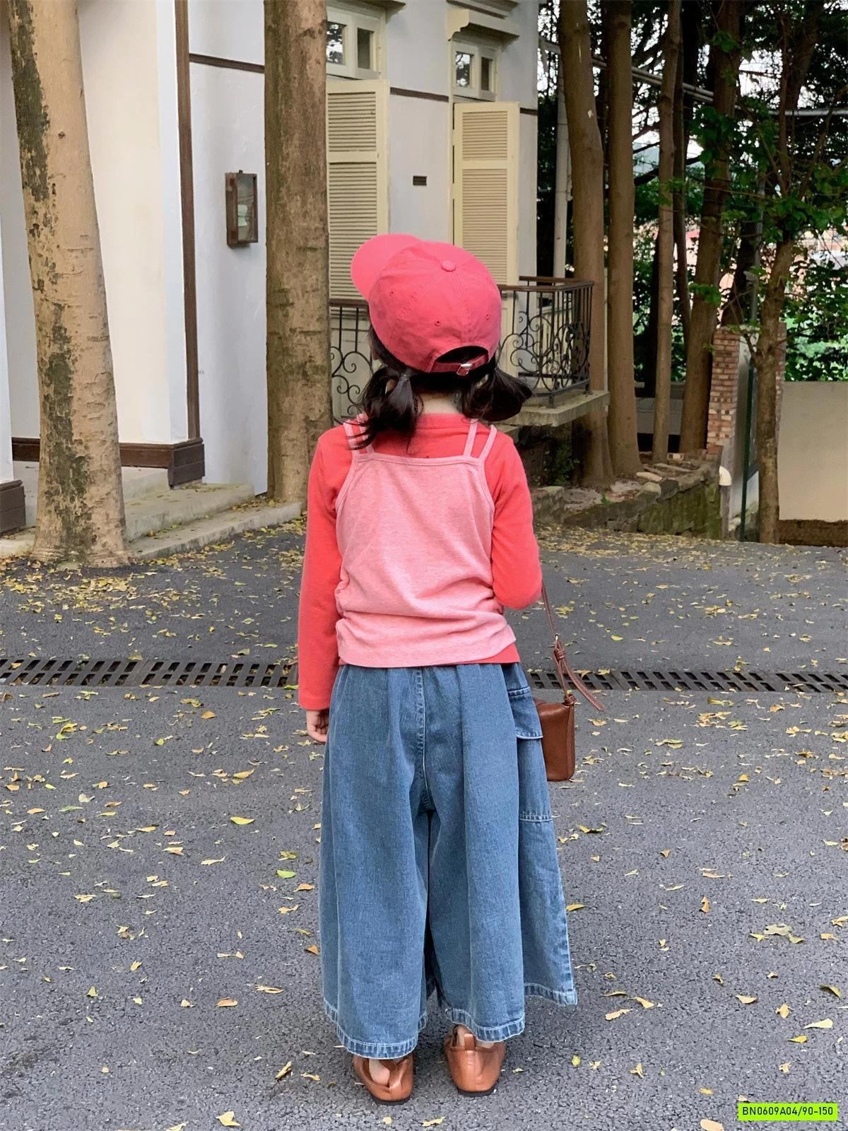 ÁO THUN CAM GIẢ 2 LỚP MIX JEANS ỐNG RỘNG