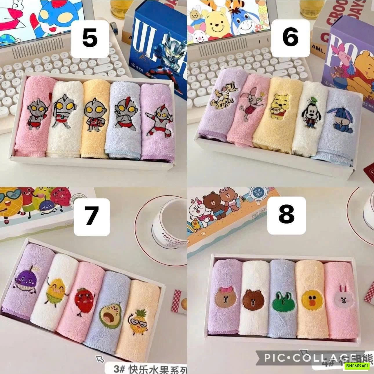 SÉT 5 KHĂN MẶT SIÊU MỀM CHO BÉ