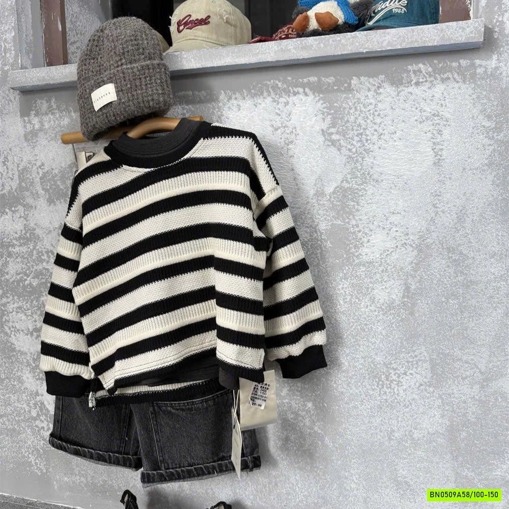 ÁO LEN DỆT KẺ NGANG