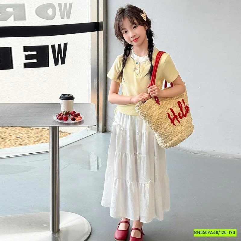 ÁO THUN RÚT EO MIX CV TRẮNG DÁNG DÀI