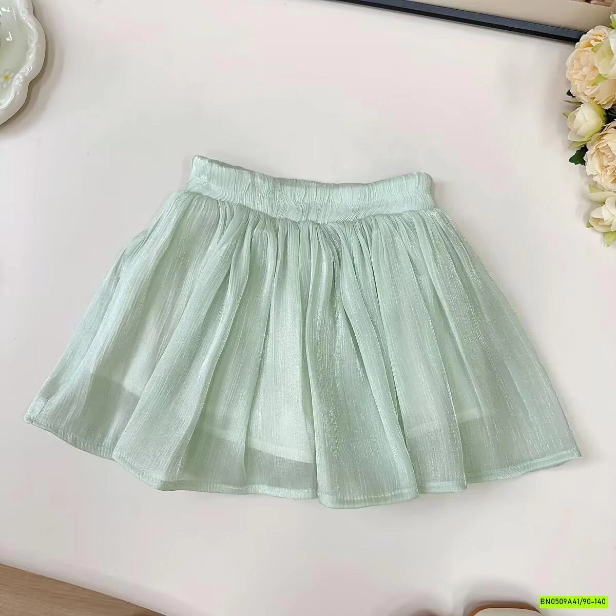 VÁY SƯỜN XÁM XANH 2 CHI TIẾT