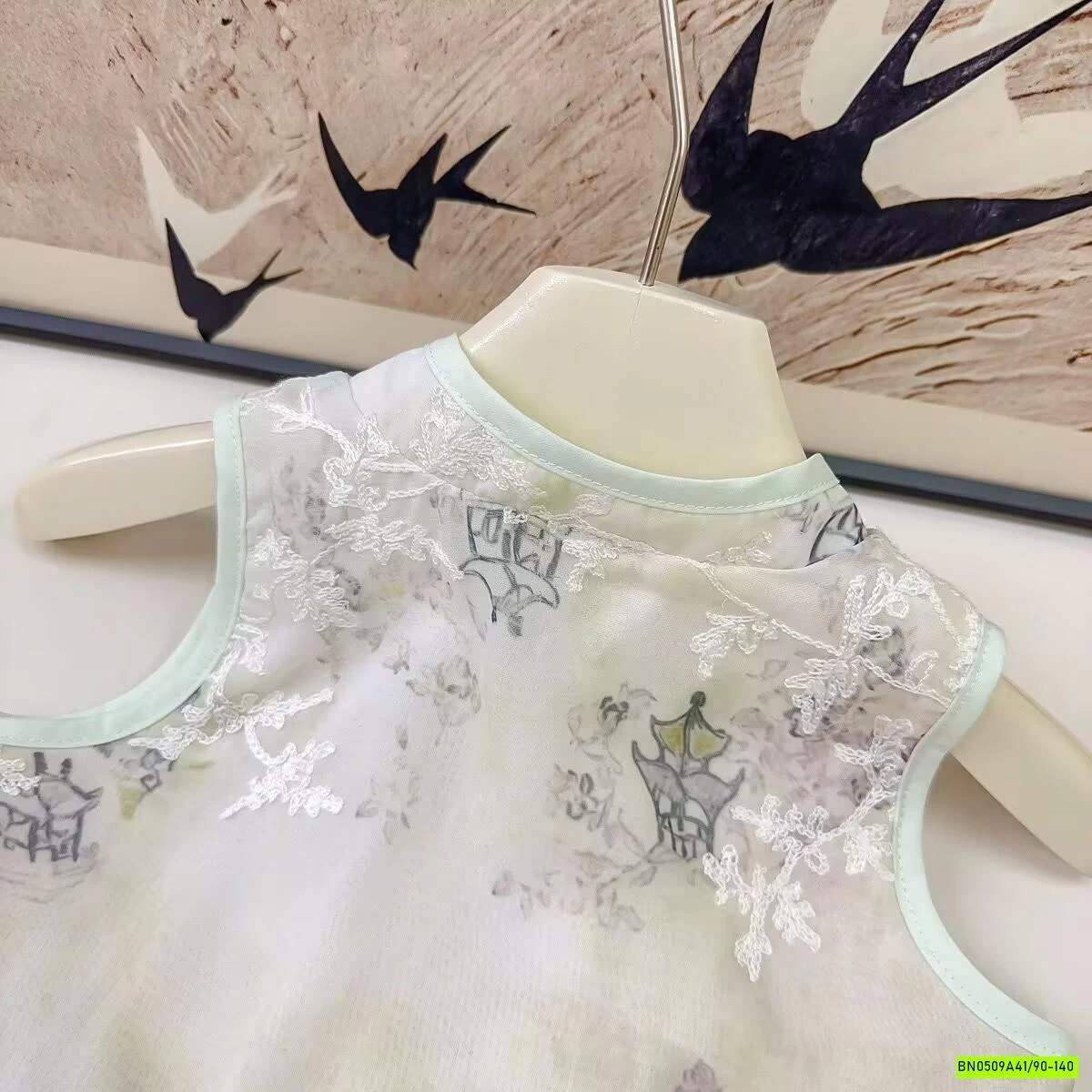 VÁY SƯỜN XÁM XANH 2 CHI TIẾT