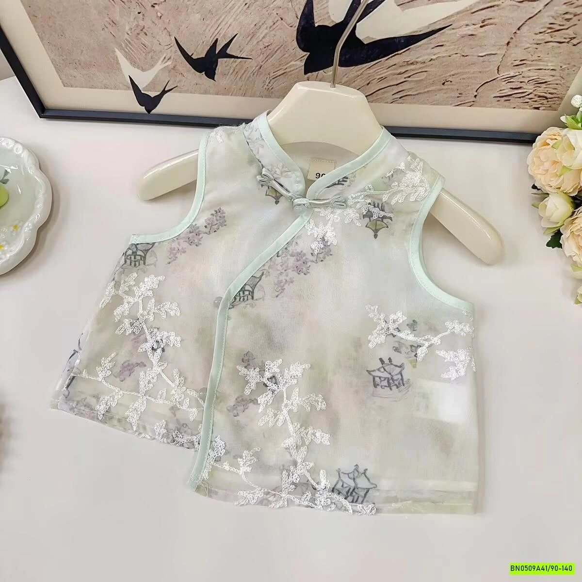 VÁY SƯỜN XÁM XANH 2 CHI TIẾT