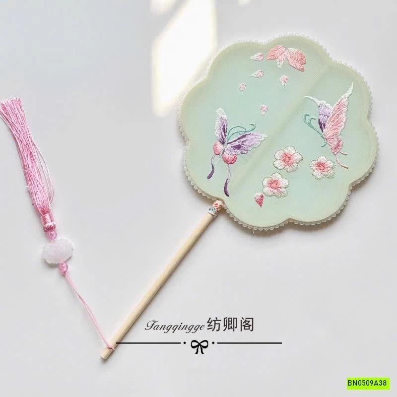 QUẠT TRÒN THÊU TRUNG HOA