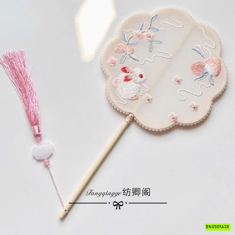 QUẠT TRÒN THÊU TRUNG HOA