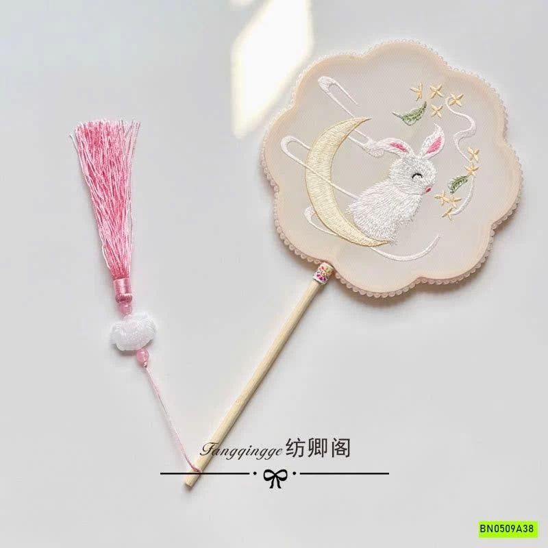 QUẠT TRÒN THÊU TRUNG HOA