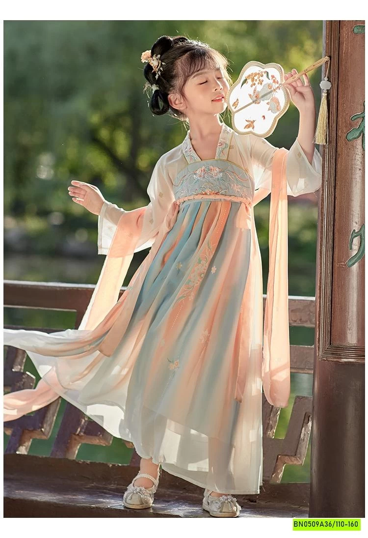 ĐẦM VOAN CỔ TRANG LOANG MÀU