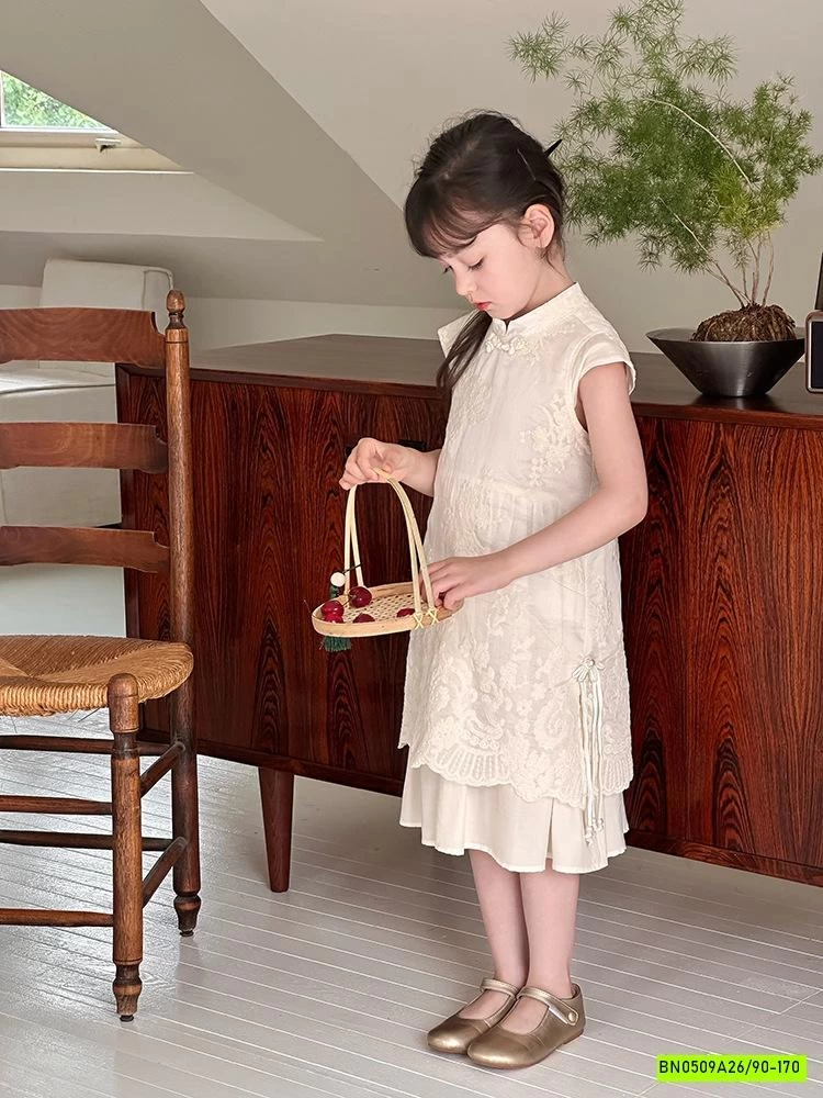 VÁY SƯỜN XÁM THÊU 25E019 AMBB