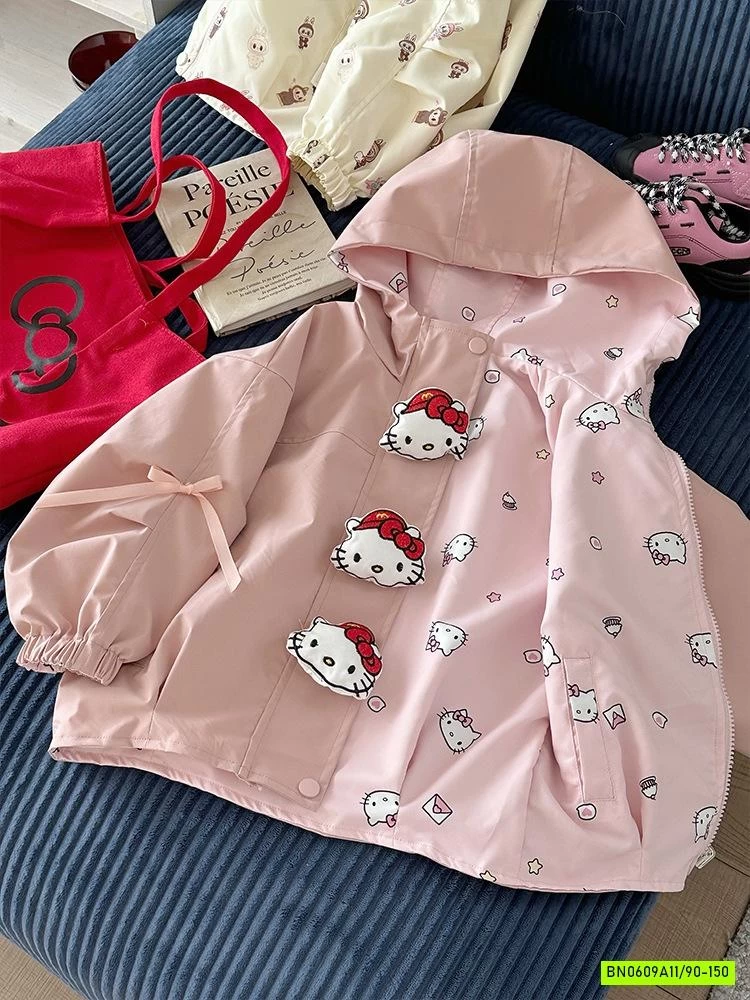 KHOÁC GIÓ KITTY 2 MẶT