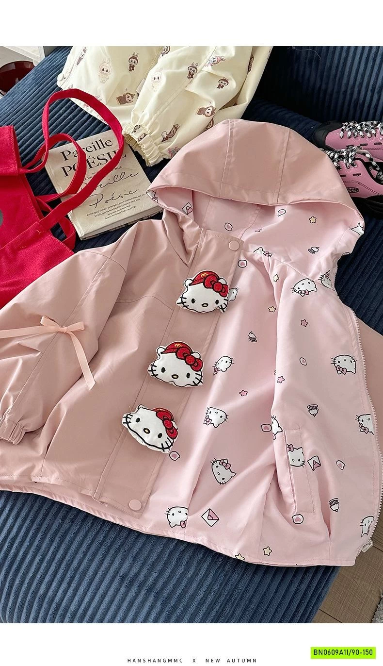 KHOÁC GIÓ KITTY 2 MẶT