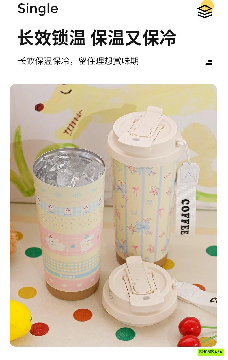 CỐC GIỮ NHIỆT HỌA TIẾT HOA VINTAGE