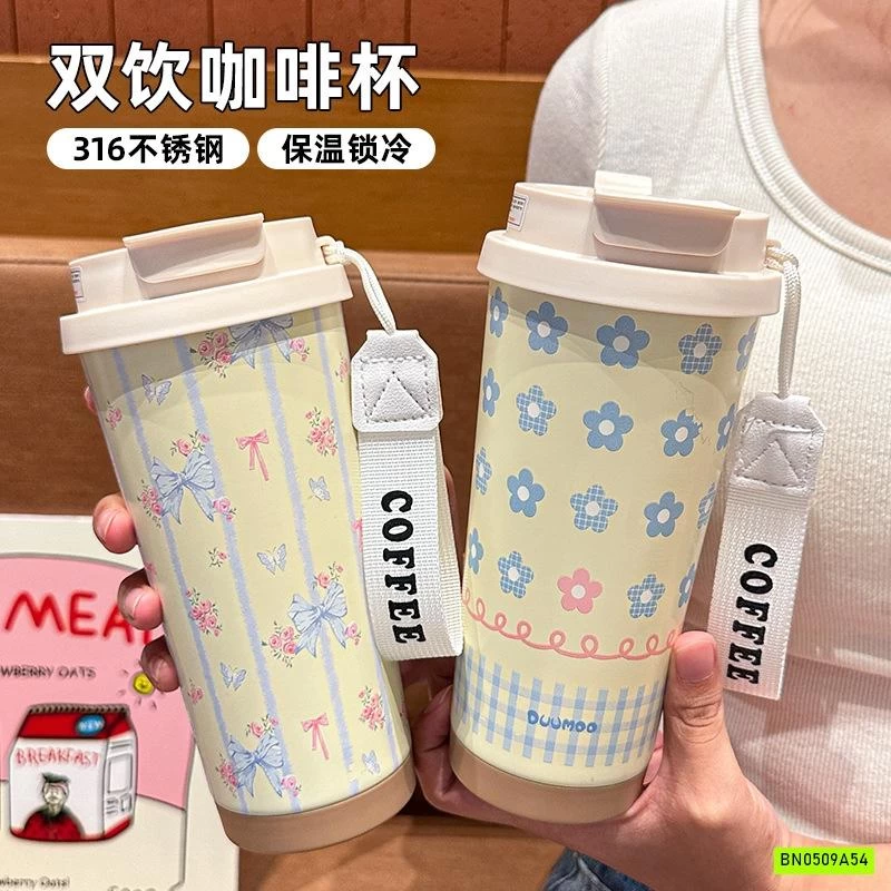 CỐC GIỮ NHIỆT HỌA TIẾT HOA VINTAGE