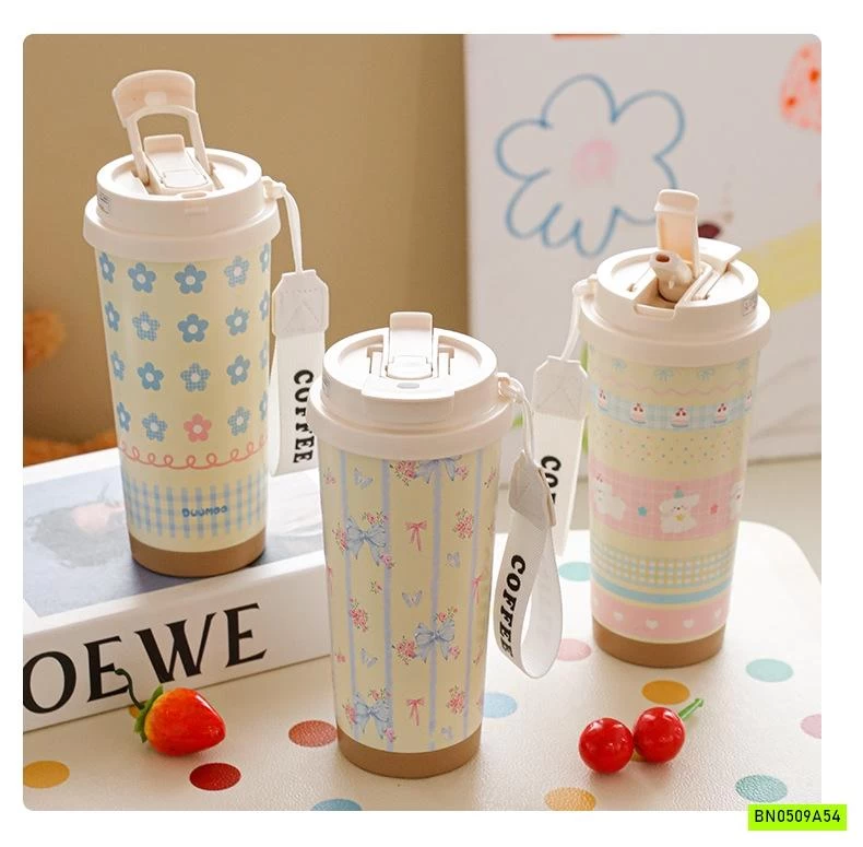 CỐC GIỮ NHIỆT HỌA TIẾT HOA VINTAGE