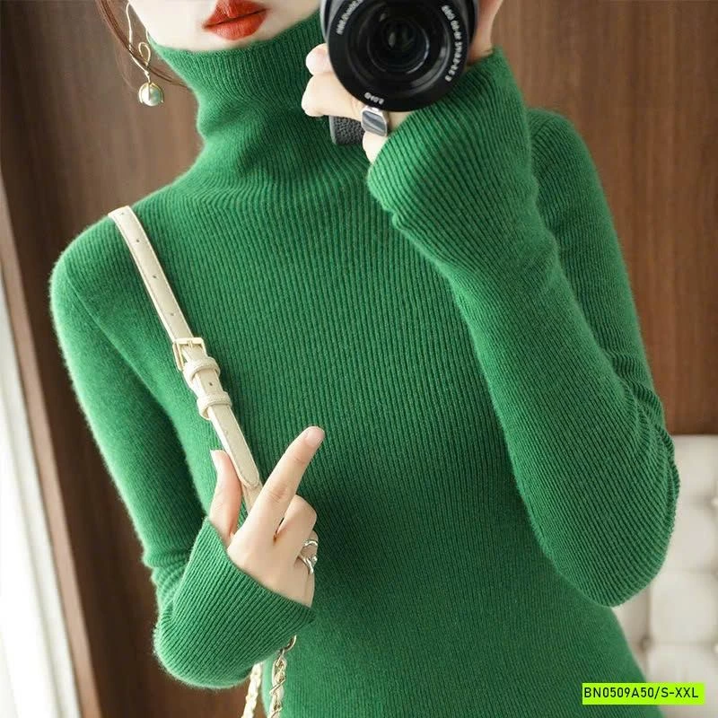 ÁO LEN LÔNG CỪU CASHME CỔ LỌ TRƠN MÀU