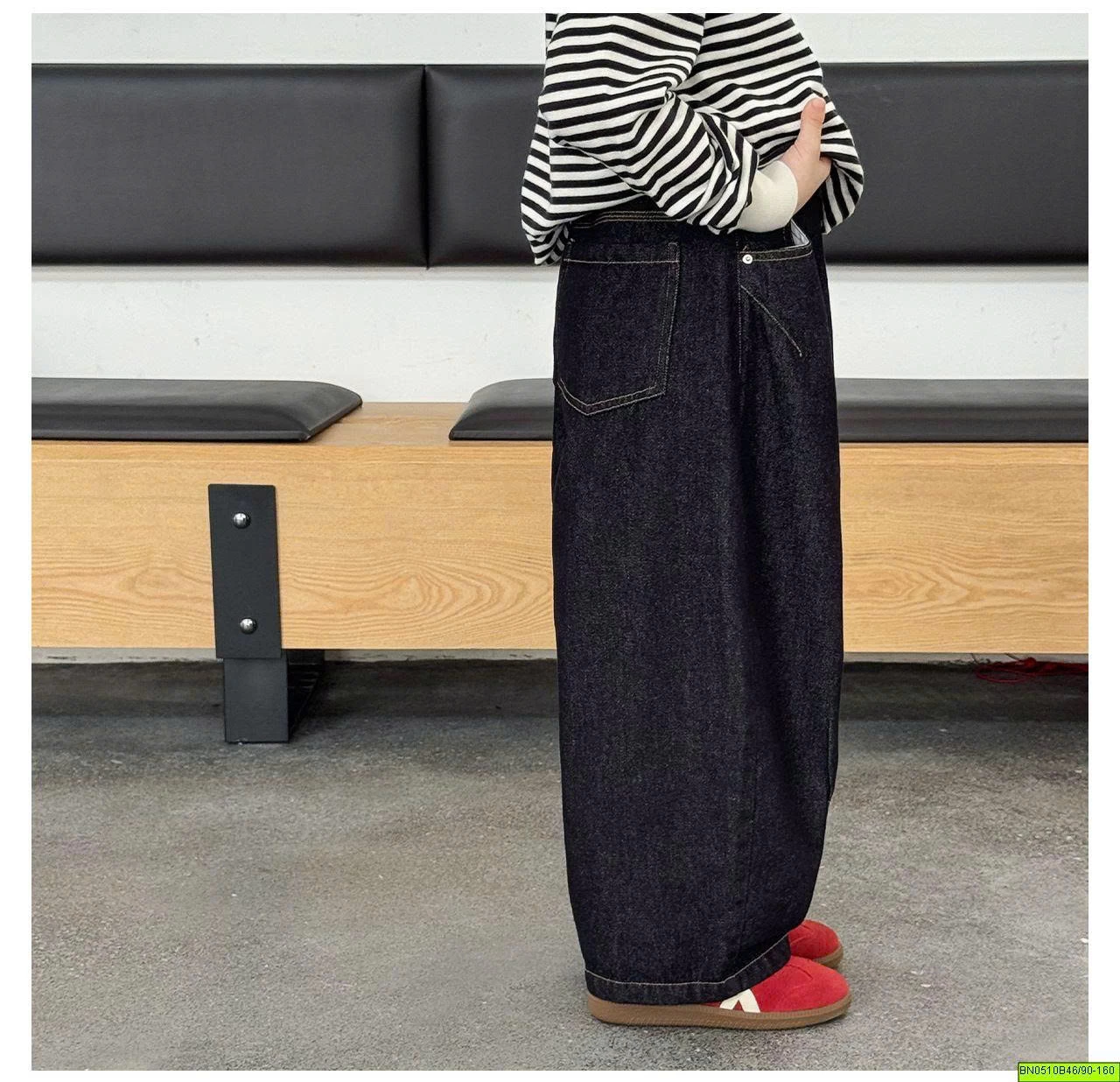 QUẦN DENIM ĐEN CHỈ NỔI  AOAOKIDS