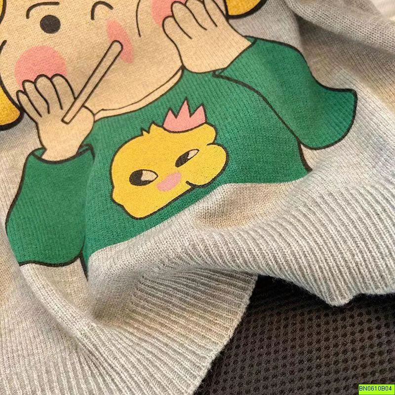 ÁO LEN NGẮN TAY IN HÌNH CÔ GÁI