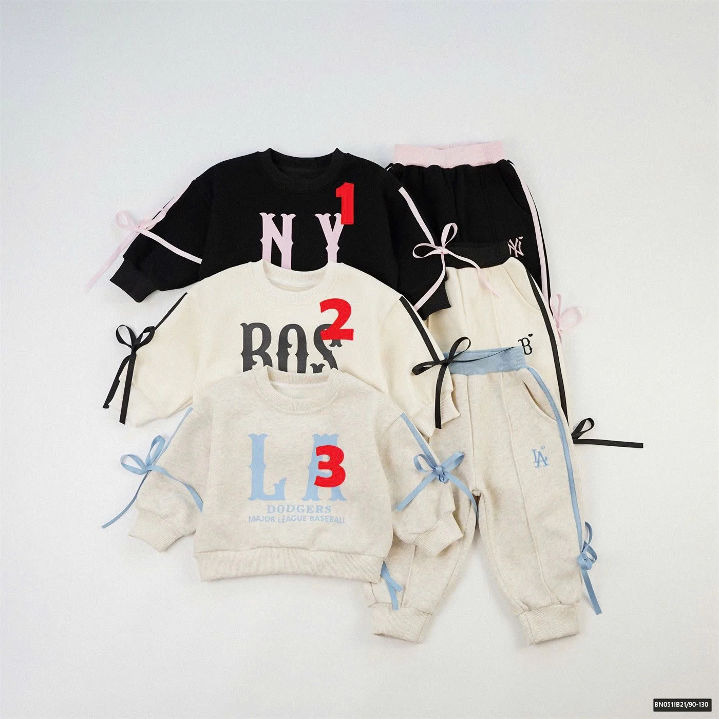 BỘ NỈ CHỮ PHỐI NƠ BG