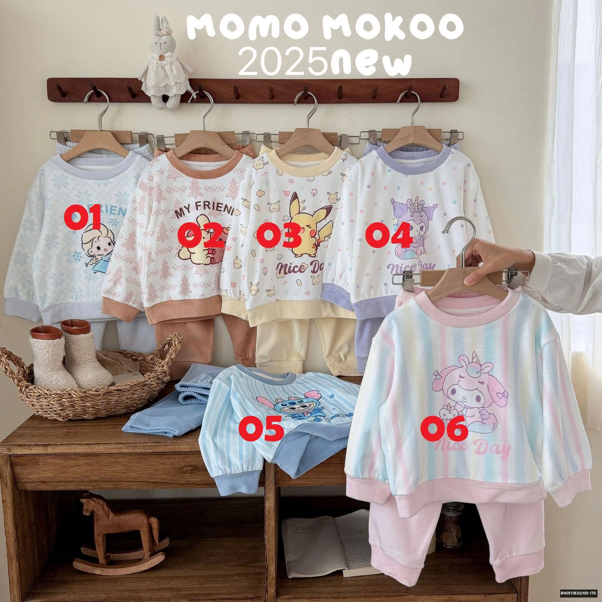 BỘ NỈ BÔNG HOẠT HÌNH