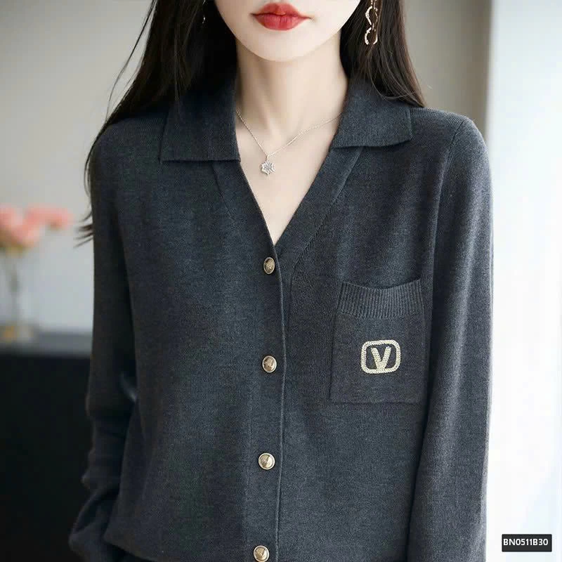 Á0 LEN CARDIGAN  TÚI NGỰC