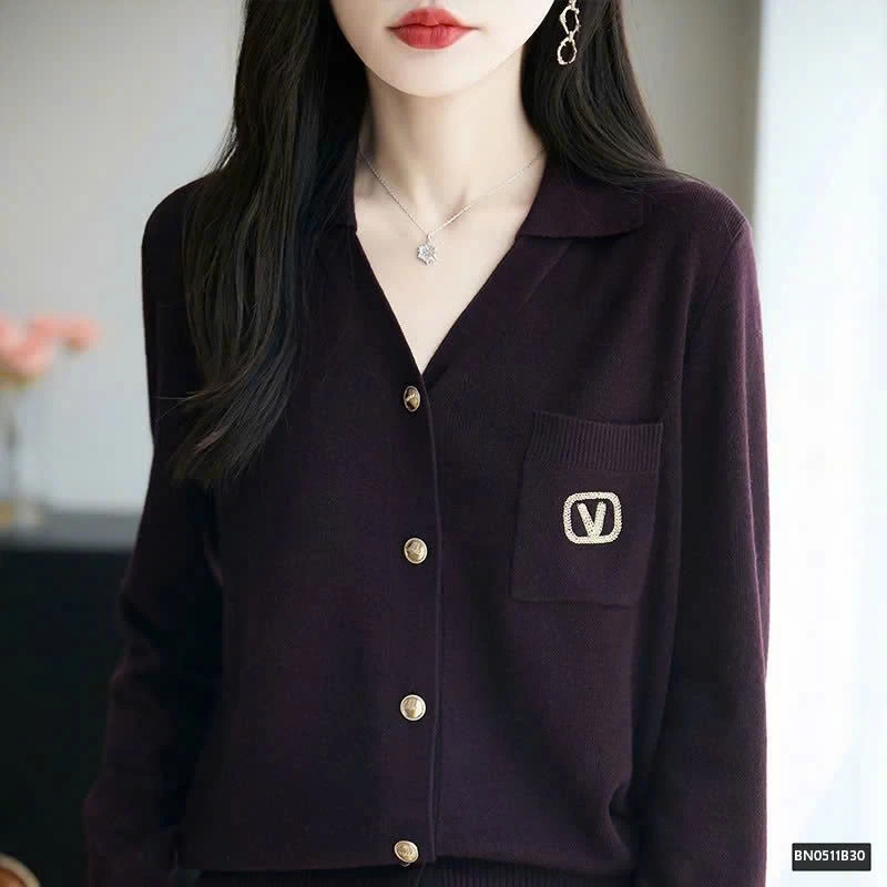 Á0 LEN CARDIGAN  TÚI NGỰC