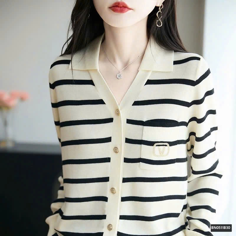 Á0 LEN CARDIGAN  TÚI NGỰC