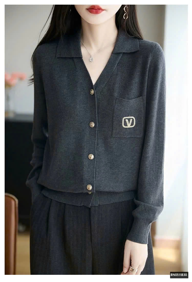 Á0 LEN CARDIGAN  TÚI NGỰC
