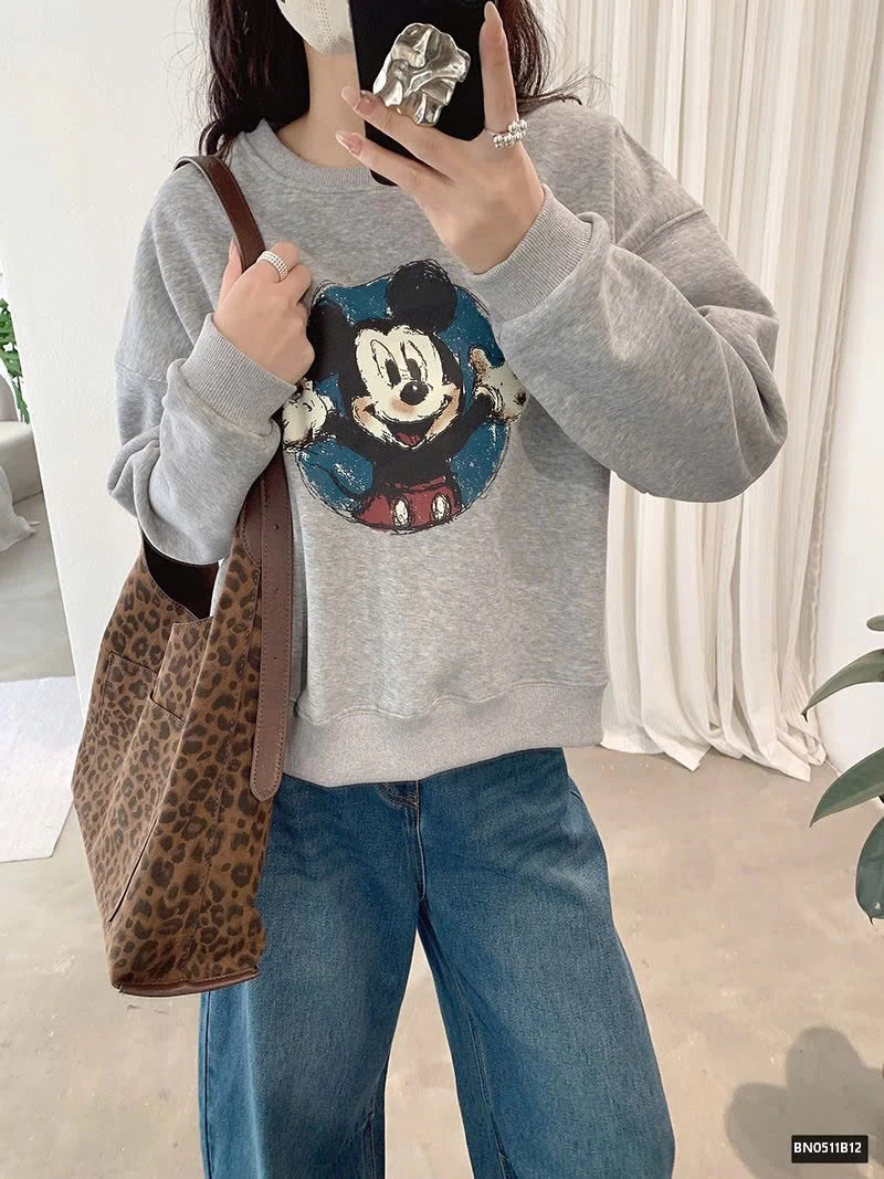 ÁO NỈ MICKEY LÓT LÔNG CỪU