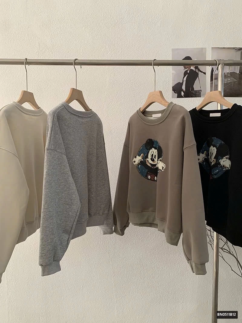 ÁO NỈ MICKEY LÓT LÔNG CỪU