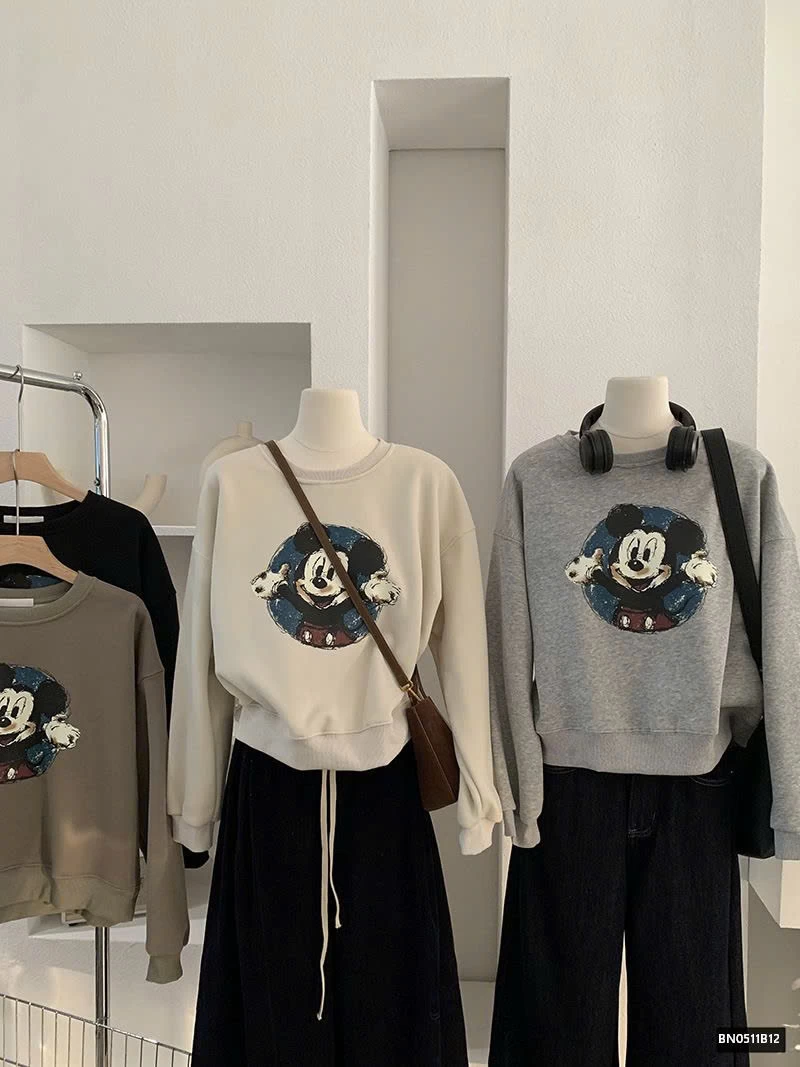ÁO NỈ MICKEY LÓT LÔNG CỪU