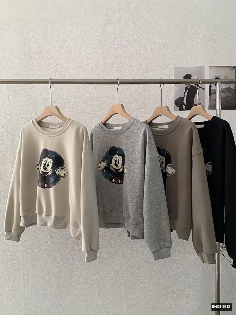 ÁO NỈ MICKEY LÓT LÔNG CỪU
