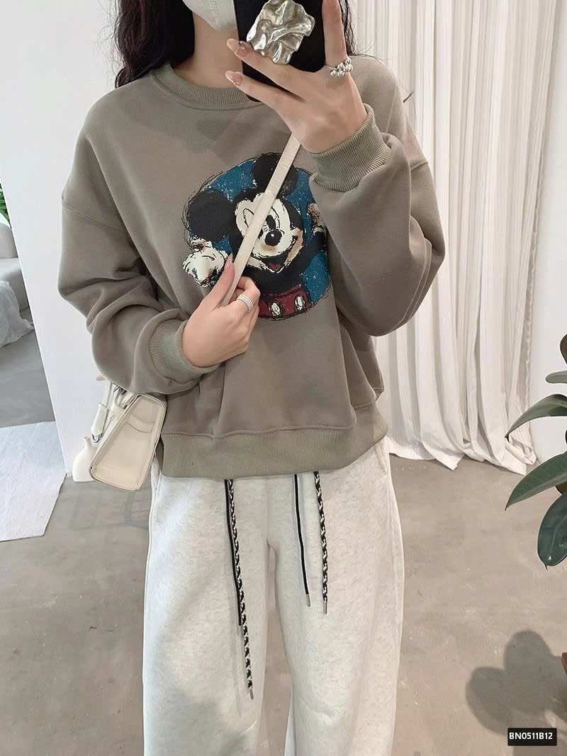 ÁO NỈ MICKEY LÓT LÔNG CỪU