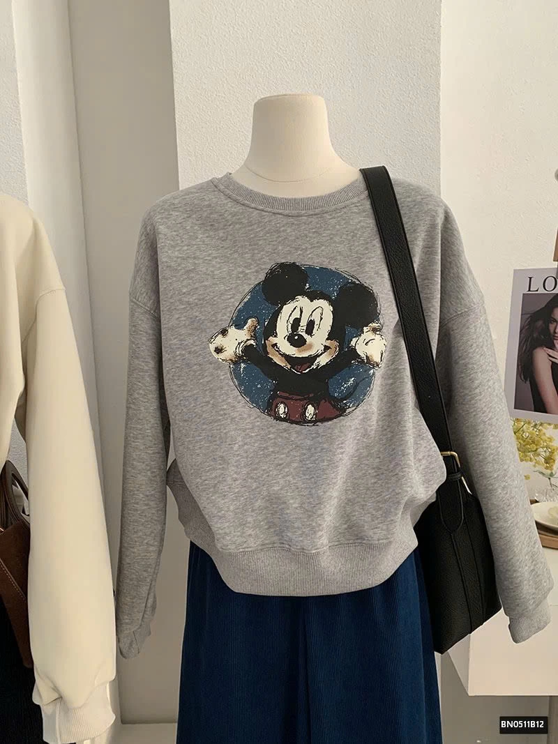 ÁO NỈ MICKEY LÓT LÔNG CỪU
