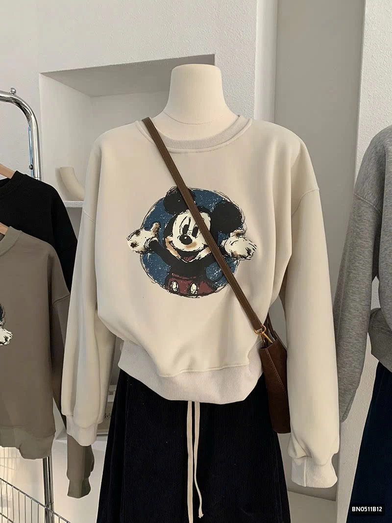 ÁO NỈ MICKEY LÓT LÔNG CỪU