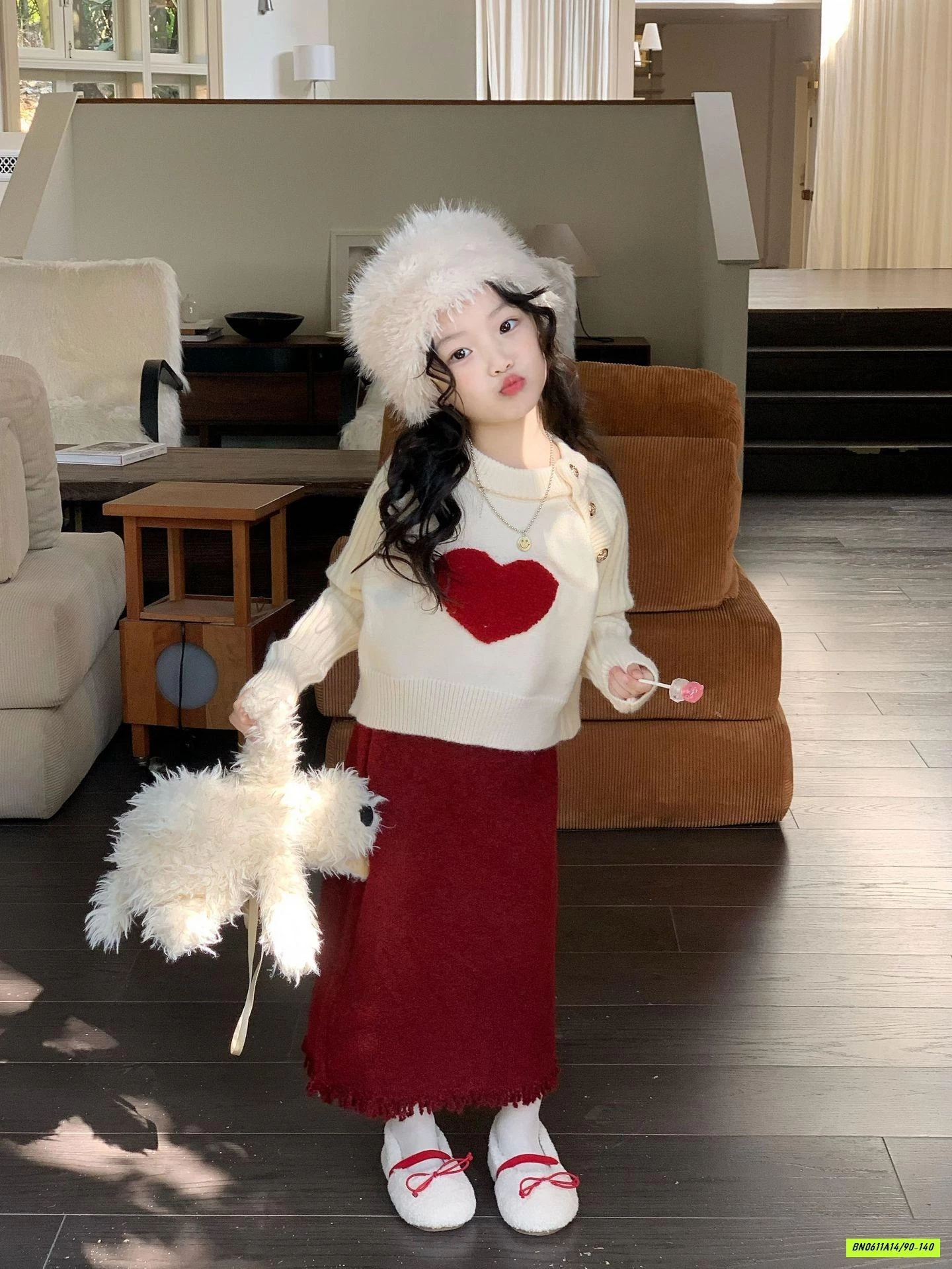 SÉT VÁY ÁO LEN ĐỎ TRÁI TIM